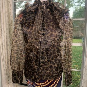 Zara animal print blouse
